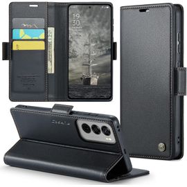 Kal-Coque Pour Oppo Reno 12 Pro Étui Portefeuille Cover En Cuir Pu Wallet Avec Cartes Magnétique Et Rfid Protection Antivol Folio Housse Oppo Reno 12 Pro Case, Noir