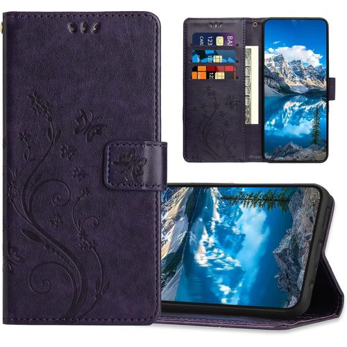 Kal-Coque Pour Huawei P Smart Z / Y9 Prime 2019 / Honor 9x, Housse En Cuir Pu Avec Fonction De Support, Etui À Rabat Portefeuille Coque Compatible Avec Huawei P Smart Z/Honor 9x, Violet Foncé