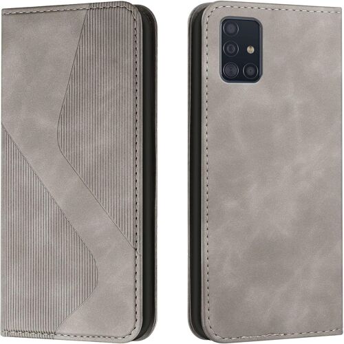 Coque Pour Samsung Galaxy A51 5g, Etui Samsung A51 5g Cuir, Housse En Cuir Samsung A51 5g, Cuir Portefeuille Housse Avec Magnetique Flip Etui A Rabat Case Etui Housse Samsung A51 5g (Gris)