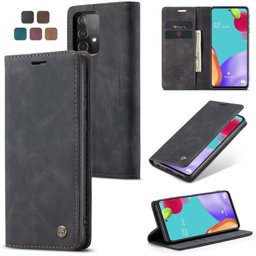 Sjzg-Coque Pour Samsung Galaxy A52 Pochette, Etui Protection Housse Premium En Cuir Pu,Etui À Rabat Pochette De Portefeuille Étui Pour Samsung Galaxy A52 5g Case, Noir