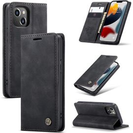 Ttdaz-Coque Iphone 13 Mini, Housse Antichoc En Cuir Pu Premium Fentes Cartes Etui Pochette De Portefeuille Avec Fonction Support Case À Rabat Pour Iphone 13 Mini - Noir