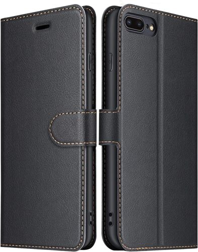 Coque pour iPhone 7 Plus/iPhone 8 Plus, Premium Portefeuille ?tui Housse en Cuir Compatible avec Apple iPhone 7 Plus/iPhone 8 Plus (Noir)