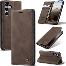 Kal-Coque Pour Samsung Galaxy S25 Pochette, Etui Protection Housse Premium En Cuir Pu, Etui À Rabat Pochette De Portefeuille Étui Pour Galaxy S25 Case, Café