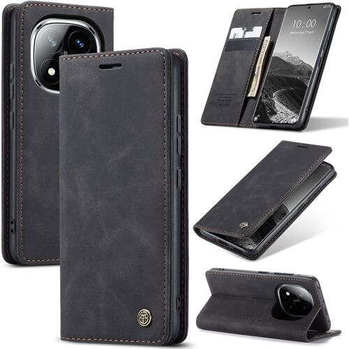 acdsgd-Coque pour Xiaomi Poco X7 5G Premium Housse Cuir Protection Pochette Rabat Portefeuille Flip Case Porte Magnétique Coque Étui pour Xiaomi Poco X7, Noir