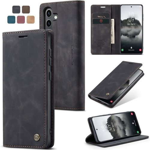 Kal-Coque Samsung S24 Fe Housse Antichoc En Cuir Pu Premium Fentes Cartes Etui Pochette De Portefeuille Avec Fonction Support Case À Rabat Pour Samsung Galaxy S24 Fe 5g- Noir