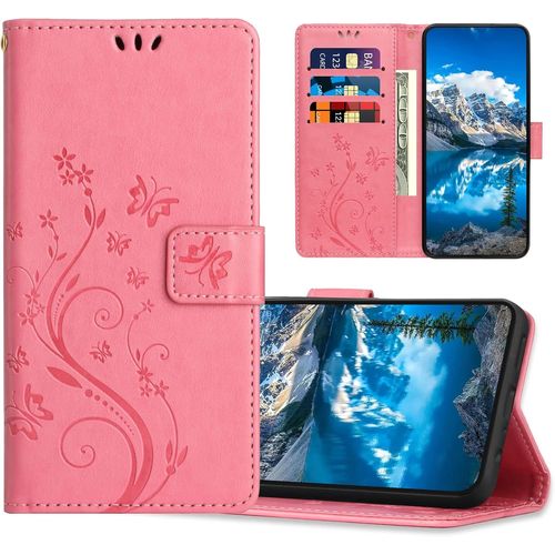 Ayu-Coque Pour Iphone 6s Plus/Iphone 6 Plus, Housse En Cuir Pu Avec Fonction De Support, Etui À Rabat Portefeuille Coque Compatible Avec Iphone 6s Plus/Iphone 6 Plus, Rose
