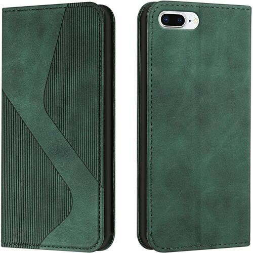 KAL-Coque Pour Iphone 6S Plus/6 Plus, Etui Iphone 6S Plus/6 Plus (5,5 Pouces) Cuir, Pu Cuir Portefeuille Housse Et Magnétique Flip Pochette Étui À Rabat Protection Case Avec Tpu Housse (Vert)