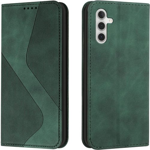 Kal-Coque Pour Samsung Galaxy A24 4g, Etui Samsung A24 4g Cuir, Housse En Cuir Samsung A24 4g, Cuir Portefeuille Housse Avec Magnétique Flip Étui À Rabat Case Etui Samsung Galaxy A24 4g (Vert)