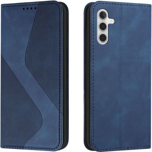 Kal-Coque Pour Samsung Galaxy A24 4g, Etui Samsung A24 4g Cuir, Housse En Cuir Samsung A24 4g, Cuir Portefeuille Housse Avec Magnétique Flip Étui À Rabat Case Etui Samsung Galaxy A24 4g (Bleu)