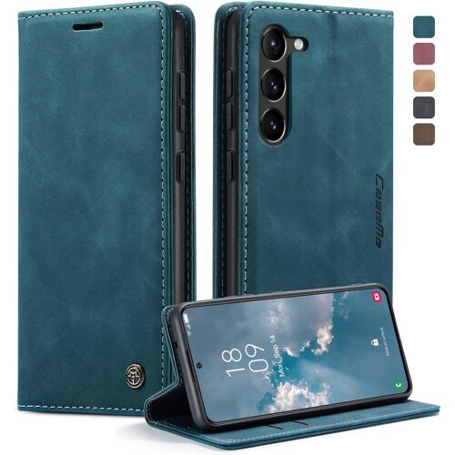 Coque pour Samsung Galaxy S23 5G Case, Etui Protection Housse Premium en Cuir PU,Etui à Rabat Pochette de Portefeuille Étui pour Samsung Galaxy S23 5G - Bleu Vert