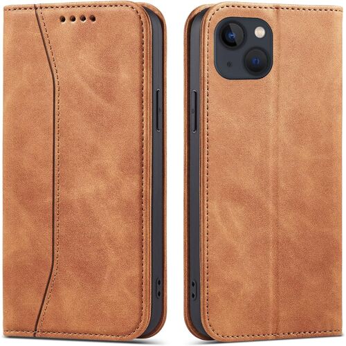 KAL-Coque Pour Iphone 13 Mini (5,4 Pouces), Pu Cuir Portefeuille Housse Magnétique Flip Pochette Étui À Rabat Case Avec Antichoc Tpu Housse [Emplacements Cartes] [Fonction Support] (Kaki)