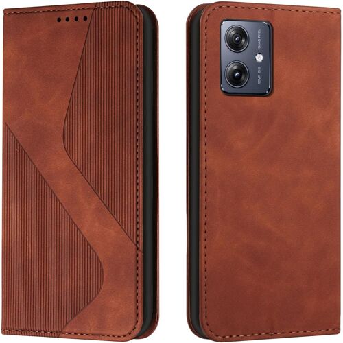 KAL-Coque Pour Motorola Moto G14, Housse En Cuir Moto G14, Cuir Portefeuille Housse Avec Magnétique Flip Étui À Rabat Case Etui Motorola G14 (Marron)