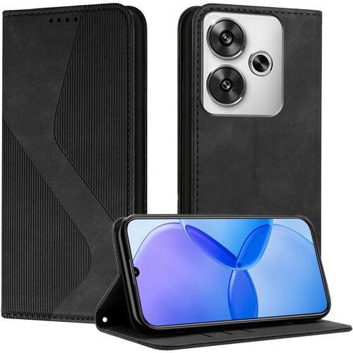 KAL-Coque Pour Xiaomi Redmi Turbo 3, Housse En Cuir Xiaomi Redmi Turbo 3, Cuir Portefeuille Housse Avec Magnétique Flip Étui À Rabat Case Etui Redmi Turbo 3 (Noir)
