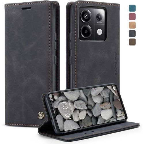 Eryi-Coque Xiaomi Redmi Note 13 Pro 5g/Poco X6, Housse Antichoc En Cuir Pu Premium Fentes Cartes Etui Pochette De Portefeuille Avec Fonction Case ¿¿ Rabat Pour Redmi Note 13 Pro 5g/Poco X6 - Noir