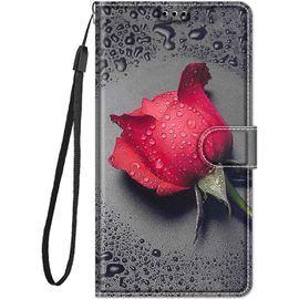 Coque Antichoc Cuir Pour Xiaomi Redmi Note 11 Pro 5g / Note 11 Pro Plus 5g Etui A Rabat Motif, Portefeuille Housse Avec Case 360 Degres Protection Flip Case Cover - Rose Rouge