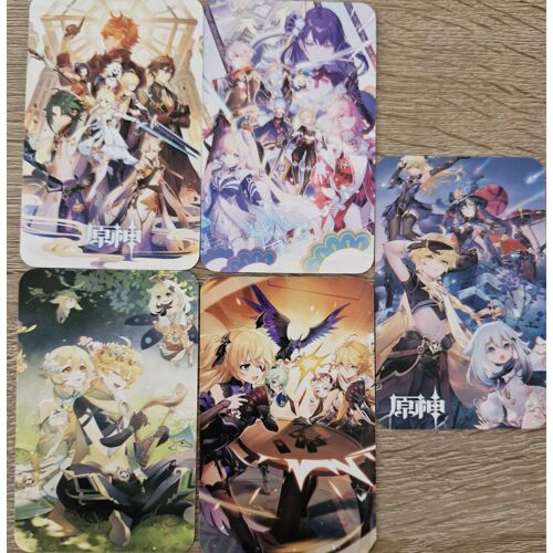 Lot De 5 Cartes Lomo Genshin Impact