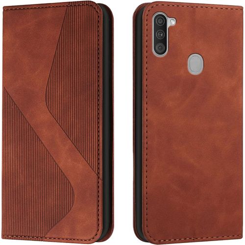 Coque Pour Samsung Galaxy A11/ M11, Etui Samsung A11 Cuir, Housse En Cuir Samsung M11, Cuir Portefeuille Housse Avec Magnetique Flip Etui A Rabat Case Etui Housse Samsung A11/ M11 (Marron)