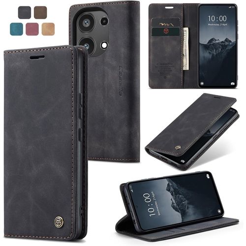 Kal-Coque Pour Xiaomi Redmi Note 13 Pro 4g Pochette, Etui Protection Housse Premium En Cuir Pu,Etui À Rabat Pochette De Portefeuille Étui Pour Xiaomi Redmi Note 13 Pro 4g Case, Noir