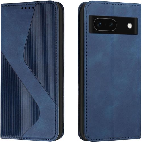 Kal-Coque Pour Google Pixel 8a, Housse En Cuir Pixel 8a, Cuir Portefeuille Housse Avec Magnétique Flip Étui À Rabat Case Etui Google 8a (Bleu)