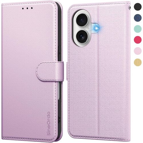 Coque Compatible Avec Iphone 16 Coques, Étui Iphone 16 Housse Clapet Protection Pochette Antichoc Rabat Case - Or Rose