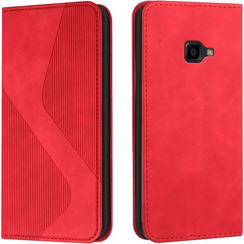 Kal-Coque Pour Samsung Galaxy Xcover 4/4s, Etui Samsung Xcover 4/4s Cuir, Housse En Cuir Samsung Xcover 4/4s, Cuir Housse Avec Magnétique Flip Étui À Rabat Case Etui Samsung Xcover 4/4s (Rouge)