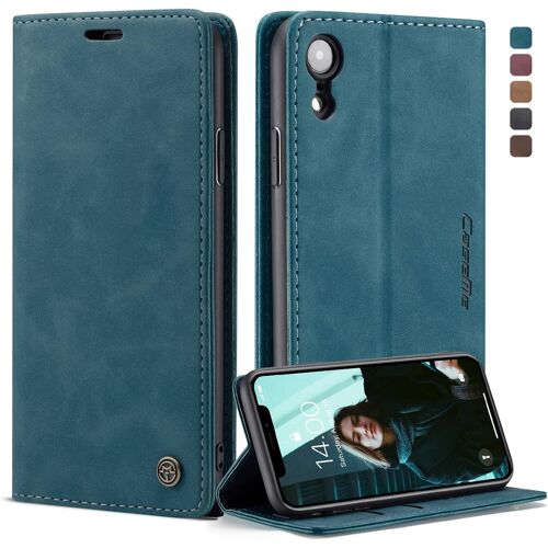 SUBZONAL-Coque iPhone XR, Housse Antichoc en Cuir PU Premium Fentes Cartes Etui Pochette de Portefeuille avec Fonction Support Case à Rabat pour iPhone XR - Bleu Vert