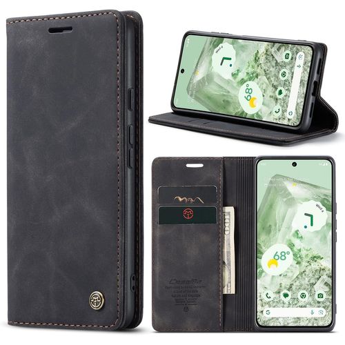 Kal-Coque Google Pixel 8a Housse Pixel 8a Cuir Pu Premium Fentes Cartes Etui Pochette De Portefeuille Avec Fonction Support Case À Rabat Coque Google Pixel 8a - Noir