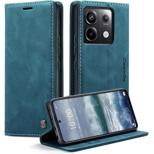 Eryi-Coque Pour Xiaomi Redmi Note 13 Pro 5g 6.67"", Coque Xiaomi Poco X6 5g Pochette, Etui Protection Housse Premium En Cuir Pu,Etui À Rabat Pochette De Portefeuille Étui, Flip Case, Bleu Vert