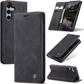 Kal-Coque Pour Samsung Galaxy S25 Pochette, Etui Protection Housse Premium En Cuir Pu, Etui À Rabat Pochette De Portefeuille Étui Pour Galaxy S25 Case, Noir