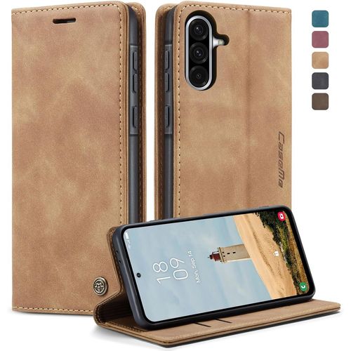 Trahoo-Coque Samsung Galaxy A36 5g, Housse Antichoc En Cuir Pu Premium Fentes Cartes Etui Pochette De Portefeuille Avec Fonction Support Case À Rabat Pour Samsung Galaxy A36 - Brun