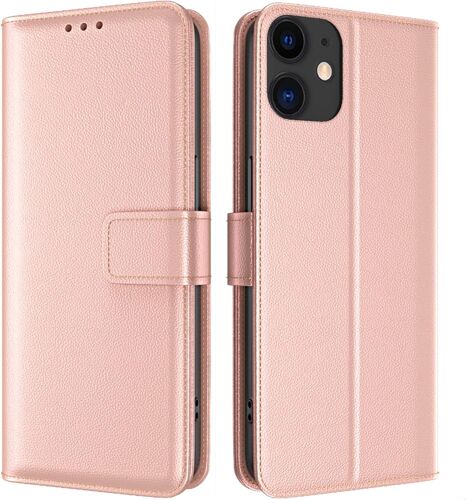 Coque Pour Iphone 11 Coque Etui Avec Porte Carte À Rabat Clapet Portefeuille En Cuir Pochette Magnétique Antichoc Flip Case Étui Cover Housse Protection Coque Pour Iphone 11,Or Rose