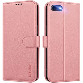 SJZG-Coque Pour Iphone Se 2022 / Iphone Se 2020 / Iphone 8/Iphone 7/Iphone 6S/Iphone 6 Coque Etui Portefeuille Cuir Avec Rabat Porte Carte Clapet Flip Case Étui Housse Coque De Protection,Rose