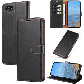 Coque Pour Iphone Se 2022 / Iphone Se 2020 / Iphone 8 / Iphone 7, Antichoc Magnetique Étui À Rabat Avec Porte Cartes, Portefeuille Housse En Cuir Pu Pour Iphone Se 2022 / Iphone Se 2020, Noir