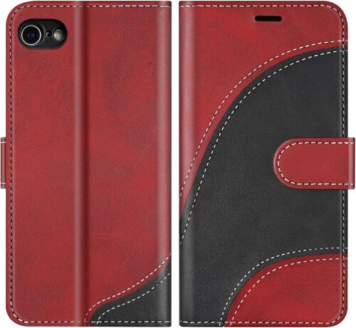 Case For Iphone Se 2020 / Iphone 8 / Iphone 7, Wallet Pu Leather Magnetic Protective Case Cover For Iphone Se 2020 / Iphone 8 / Iphone 7, Red