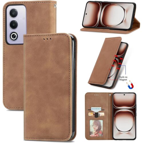 SJZG-Coque Pour Oppo A80 Pochette, Etui Protection Housse Premium En Cuir Pu, Etui À Rabat Pochette De Portefeuille Étui Pour Oppo A80 Case, Café