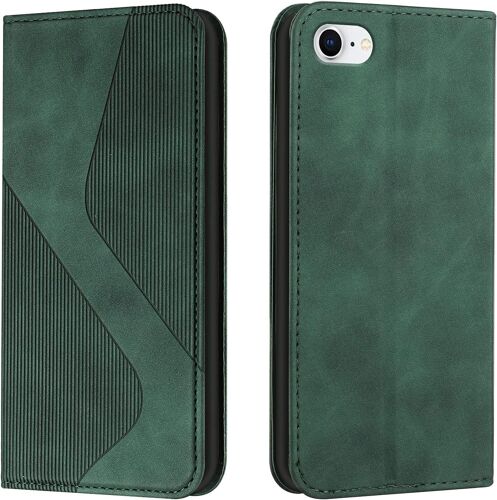 Coque pour iPhone SE 2020/iPhone 8/iPhone 7 (4,7 Pouces), Etui PU Cuir Portefeuille Housse et Magn¿¿tique Flip Pochette ?tui ¿¿ Rabat Protection Case avec Antichoc TPU Housse (Vert)