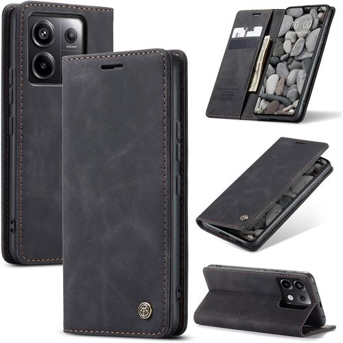 Kal-Coque Pour Xiaomi Redmi Note 13 Pro 5g Premium Housse Cuir Protection Pochette Rabat Portefeuille Flip Case Porte Magnétique Coque Étui Pour Redmi Note 13 Pro 5g, Noir