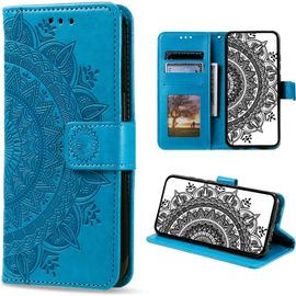 KAL-Coque Pour Samsung Galaxy S22 Ultra, Etui Protection Housse En Cuir Pu Portefeuille [Porte Cartes], Flip Case Magnétique Antichoc Etui À Rabat Pour Samsung S22 Ultra (Bleu)
