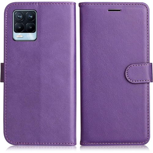 Coque Pour Oppo Realme 8 4G / Oppo Realme 8 Pro, Pu En Cuir Coque Portefeuille Étui Housse, Design Classique Tpu Coque Pour Oppo Realme 8 4G / Oppo Realme 8 Pro, Violet