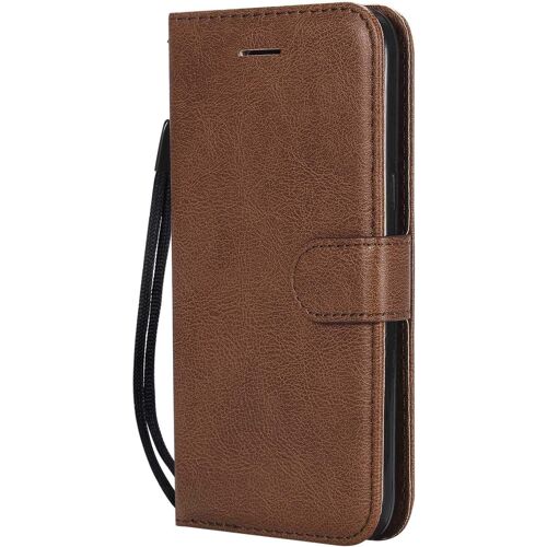 Coque Pour Galaxy J2 Pro, Pu En Cuir Coque Portefeuille Étui Housse, Design Classique Tpu Coque Pour Samsung Galaxy J2 Pro - Marron