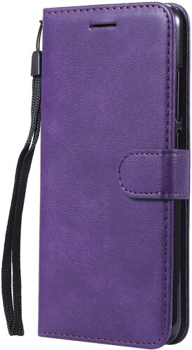 Coque Pour Xiaomi Mi 8 Lite, Pu En Cuir Coque Portefeuille Étui Housse, Design Classique Tpu Coque Pour Xiaomi Mi 8 Lite - Violet