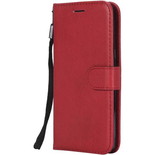 KAL-Coque Pour Galaxy J5 2016, Pu En Cuir Coque Portefeuille Étui Housse, Design Classique Tpu Coque Pour Samsung Galaxy J5 2016 - Rouge