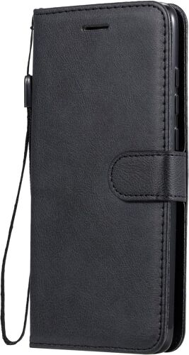 SJZG-Coque Pour Xiaomi Redmi Note 8 Pro, Pu En Cuir Coque Portefeuille Étui Housse, Design Classique Tpu Coque Pour Xiaomi Redmi Note 8 Pro - Noir