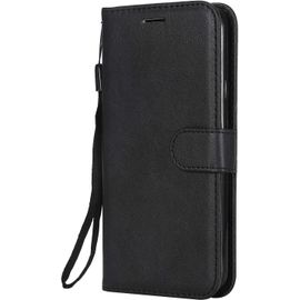 Kal-Coque Pour Galaxy J4 2018, Pu En Cuir Coque Portefeuille Étui Housse, Design Classique Tpu Coque Pour Samsung Galaxy J4 2018 - Noir
