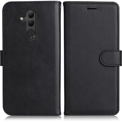 Kal-Coque Pour Huawei Mate 20 Lite, Pu En Cuir Coque Portefeuille Étui Housse, Design Classique Tpu Coque Pour Huawei Mate 20 Lite, Noir