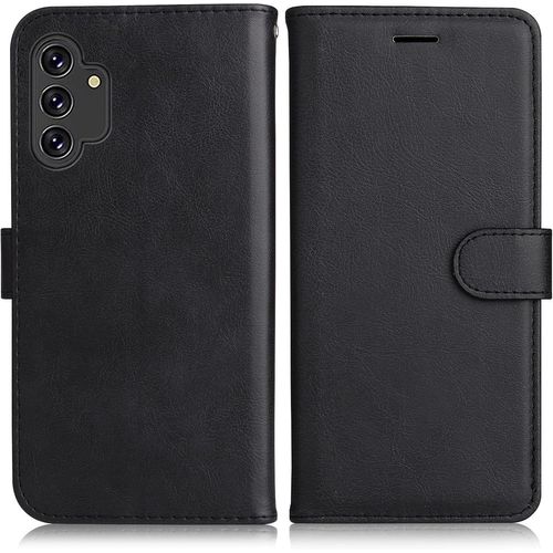 Kal-Coque Pour Galaxy A04s / Galaxy A13 5g, Pu En Cuir Coque Portefeuille Étui Housse, Design Classique Tpu Coque Pour Samsung Galaxy A04s / Galaxy A13 5g, Noir