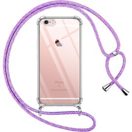 Coque Pour Iphone 6/Iphone 6s Avec Cordon, Transparente Silicone Housse Avec Réglable De Collier Anti-Chute Etui Pour Iphone 6s 4.7 Pouces, Ètuis À Bandoulière [Violet 01][Car782725]