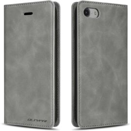 Sjzg-Coque Pour Iphone 6 Iphone 6s, Étui Portefeuille En Cuir Synthétique De Qualité Supérieure En Tpu Avec Porte-Cartes Et Béquille, Adsorption Magnétique Dissimulée, Gris