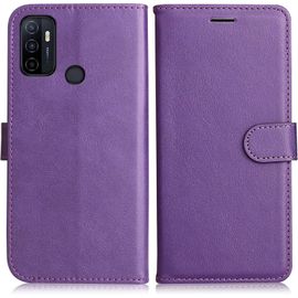 KAL-Coque Pour Oppo A53S / Oppo A32 / Oppo A53 2020 / Oppo A33 2020, Pu En Cuir Coque Portefeuille Étui Housse, Design Classique Tpu Coque Pour Oppo A53S / Oppo A32, Violet