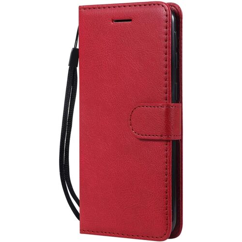 Coque Pour Galaxy A40, Pu En Cuir Coque Portefeuille Étui Housse, Design Classique Tpu Coque Pour Samsung Galaxy A40 - Rouge
